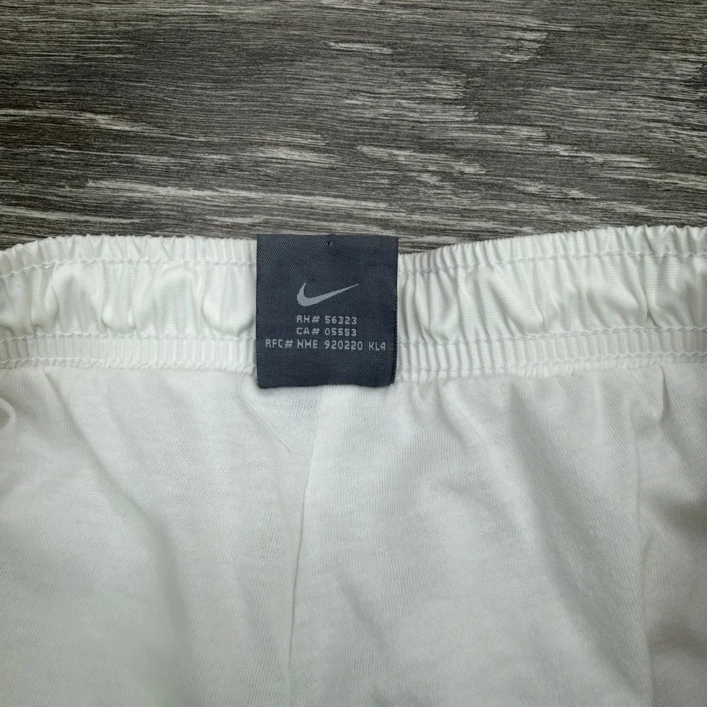Vintage Nike Track Pants Mens Large White Baggy Ankle Zip Side Swoosh 90s Y2K
